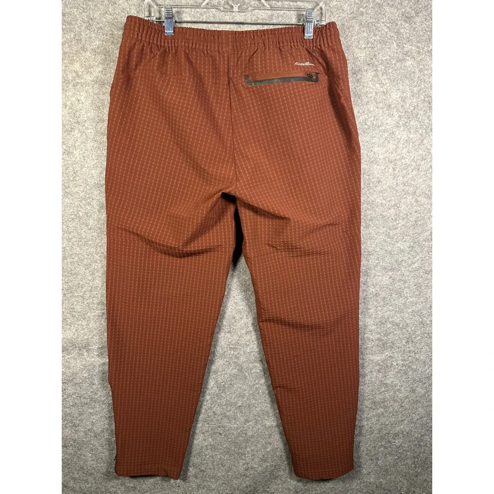 Eddie Bauer First Ascent Mens Large RustBrown Grid Technical Hiking Jogger Pants